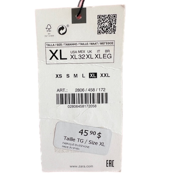 Zara Wide Leg Pants Cropped Cuffs Size XL Orange Brown Elastic Waist New NWT - Picture 7 of 9